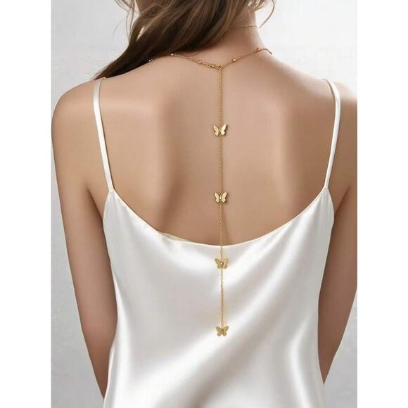 Elegant, Chic, Dainty Butterfly Necklace & Statement Body Chain [One Size] - Picture 1 of 4